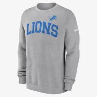 Detroit Lions Club мужские Nike NFL Pullover Crew цвет серый