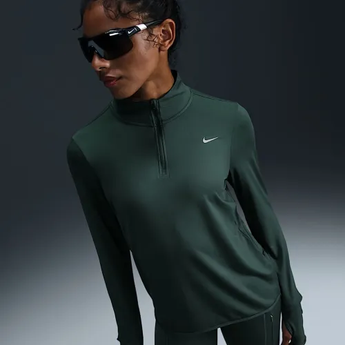 Nike Swift Element жіноча UV Protection 1/4-Zip Running Top колір зелений