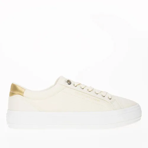 Кроссовки Tommy Hilfiger Essential Vulc Canvas FW0FW07682-AEF - Бежевый