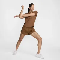 Nike One Classic жіноча Dri-FIT Short-Sleeve Top колір коричневий