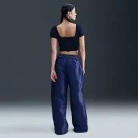 Nike Sportswear Phoenix Cozy Букле женская Short-Sleeve Cropped Knit Top синий
