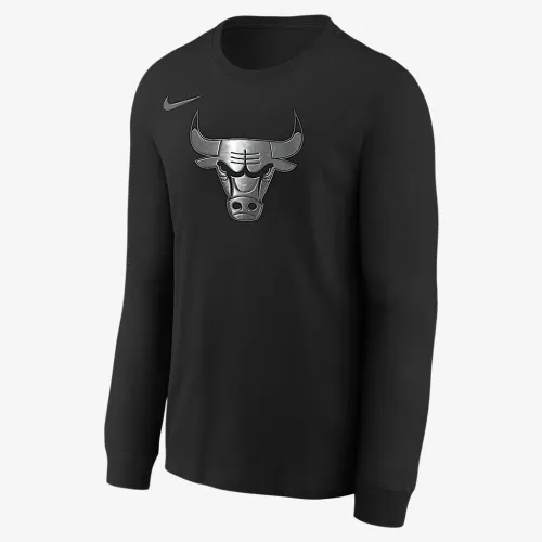 Chicago Bulls Courtside Big детские Nike NBA Boxy Long-Sleeve футболка цвет черный