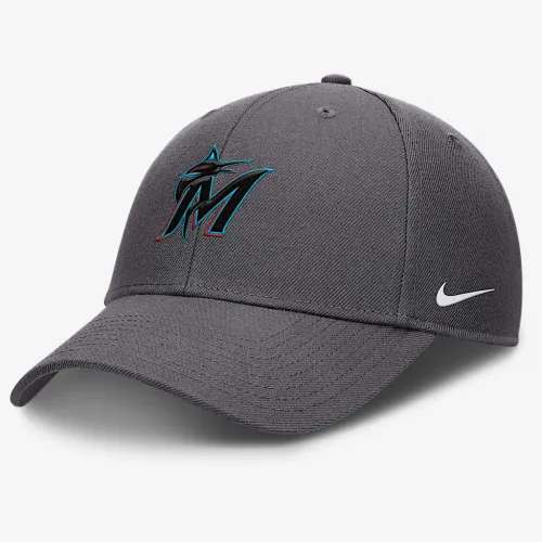 Miami Marlins Club чоловічі Nike Dri-FIT MLB Adjustable Hat колір сірий