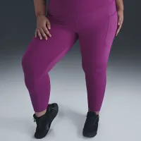 Nike One женская С высокой Талией 7/8 лосины с карманами(большие размеры) цвет фиолетовый