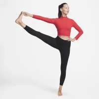Nike Yoga Dri-FIT Luxe женская Long Sleeve Crop Top цвет красный
