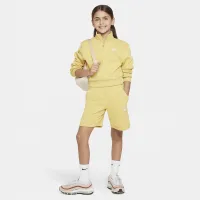 Nike Sportswear Club Fleece Big детские (Girls') 1/2-Zip Long-Sleeve Top Yellow