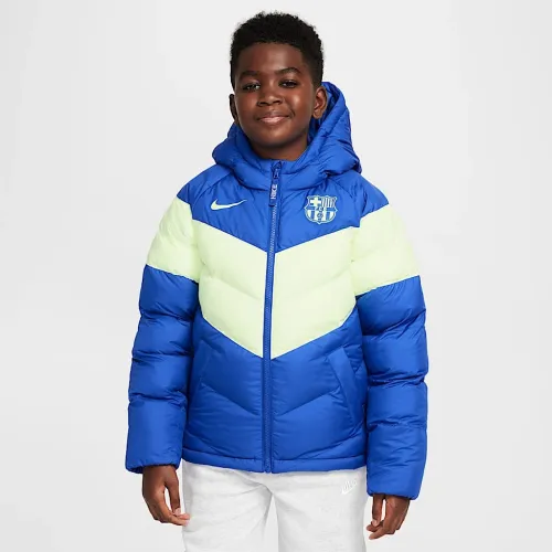FC Barcelona Third Big детские Nike Soccer Synthetic-Fill Hooded Куртка синий