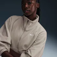 Nike One женская Therma-FIT оверсайз 1/2-Zip Fleece Top цвет коричневый