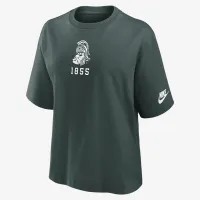 Michigan State Spartans Legacy Established Boxy жіноча Nike College футболка колір зелений