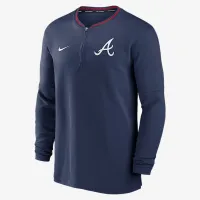 Atlanta Braves Authentic Collection мужские Nike Dri-FIT MLB 1/2-Zip Long-Sleeve Top синий