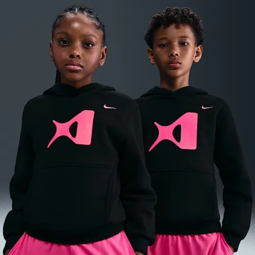Nike A'ja Wilson Club Fleece Big дитячі Толстовка з капюшоном колір чорний