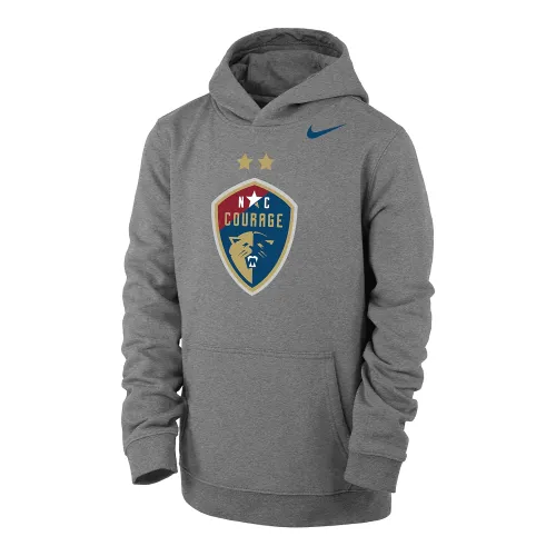 North Carolina Courage Club Fleece Big дитячі (для хлопчиків) Nike Soccer Толстовка з капюшоном колір сірий