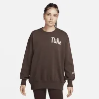 Nike Sportswear Phoenix Fleece женская оверсайз Crew-Neck свитшот цвет коричневый