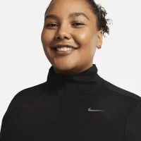 Nike Dri-FIT Swift Element UV женская 1/4-Zip Running Top (большие размеры) цвет черный