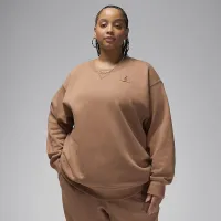 Nike Jordan Flight Fleece жіноча Crew-Neck світшот (великі розміри) колір коричневий