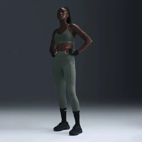 Nike Universa жіноча Medium-Support З високою талією 7/8 лосіни з кишенямиколір зелений