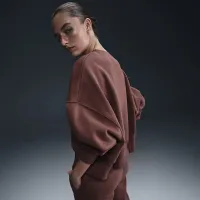 Nike Sportswear Phoenix Fleece женская Over-оверсайз Crew-Neck свитшот цвет коричневый