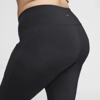 Nike One женская С высокой Талией 7/8 лосины с карманами(большие размеры) цвет черный