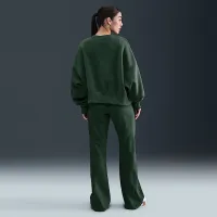 NikeCourt Heritage Phoenix Fleece женская Over-оверсайз Crew-Neck свитшот цвет зеленый