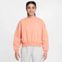 Nike Sportswear Club Fleece Girls' Boxy Crew-Neck свитшот Orange