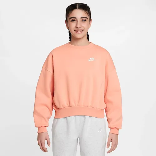 Nike Sportswear Club Fleece Girls' Boxy Crew-Neck світшот Orange