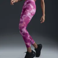 Nike One жіноча З високою талією 7/8 Printed лосіни колір фіолетовий