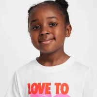 Nike Little детские Lover to the Max Graphic футболка цвет белый