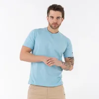 Футболка Champion Embroidered Comfort Fit Cotton 218496-BS111 - Блакитна