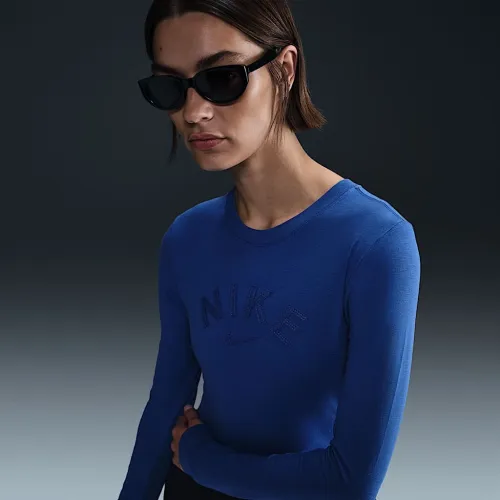 Nike Sportswear Chill Knit жіноча Slim Cropped футболка блакитний