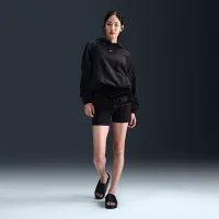 Nike One женская оверсайз Therma-FIT Pullover Fleece Толстовка с капюшоном цвет черный