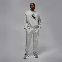Nike Jordan Brooklyn Fleece чоловічі Crewneck світшот колір сірий