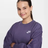 Nike Sportswear Club Fleece Big детские оверсайз свитшот цвет фиолетовый