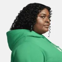 Nike Sportswear Club Fleece женская Pullover Толстовка с капюшоном (большие размеры) цвет зеленый