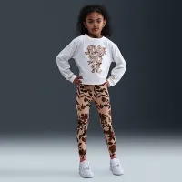 Nike Little детские Printed Club Long Sleeve футболка and лосины набор цвет коричневый