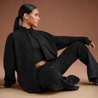 NikeSKIMS Matte Tricot жіноча оверсайз Full-Zip Track Куртка колір чорний