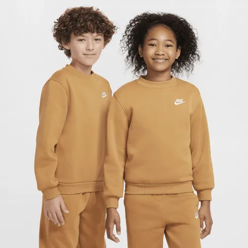 Nike Sportswear Club Fleece Big дитячі світшот колір коричневий