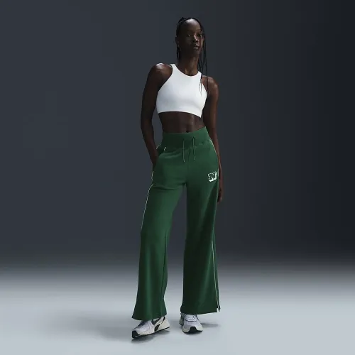 Nike Sportswear Phoenix Fleece женская Wide-Leg Pants цвет зеленый