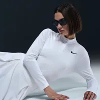 Nike Victory женская Dri-FIT UV Protection 1/4-Zip для гольфа Top цвет белый