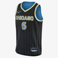 Angel Reese Chicago Sky 2024 Explorer Edition Big детские Nike Dri-FIT WNBA Swingman Jersey цвет черный