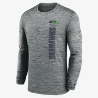Seattle Seahawks Sideline Velocity мужские Nike Dri-FIT NFL Long-Sleeve футболка цвет серый
