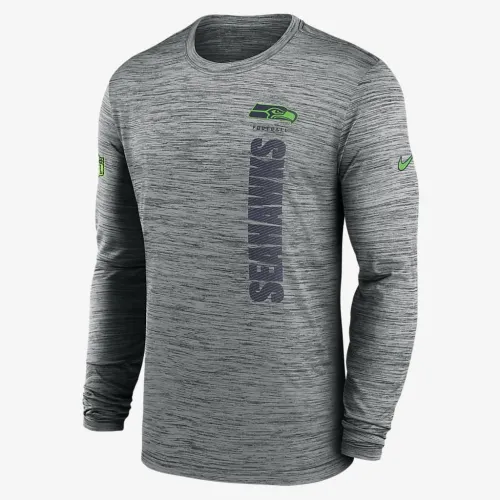Seattle Seahawks Sideline Velocity мужские Nike Dri-FIT NFL Long-Sleeve футболка цвет серый