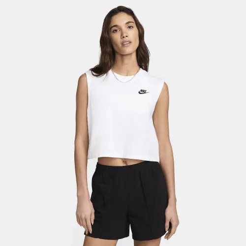 Nike Sportswear Club жіноча Sleeveless Cropped Top колір білий