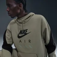 Nike Air мужские Fleece Pullover Толстовка с капюшоном цвет зеленый