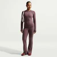 Nike Sportswear Chill Knit женская Tight Long-Sleeve Ribbed Top цвет фиолетовый