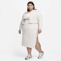 Nike Sportswear Chill Rib женская Slim Midi юбка (большие размеры) цвет коричневый