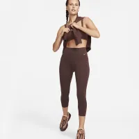 Nike Zenvy жіноча Gentle-Support З високою талією Cropped лосіни колір коричневий