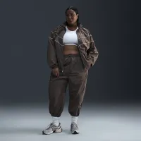 Nike Windrunner женская С высокой Талией Woven Open-Hem Pants (большие размеры) цвет коричневый