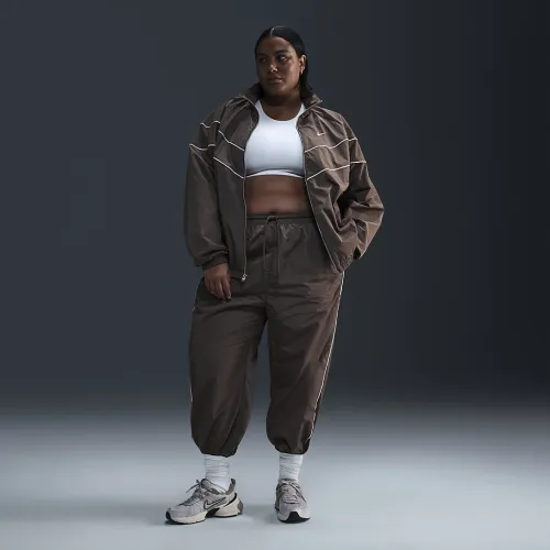 Nike Windrunner жіноча З високою талією Woven Open-Hem Pants (великі розміри) колір коричневий