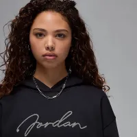 Nike Jordan Brooklyn Fleece жіноча Pullover Толстовка з капюшоном колір чорний
