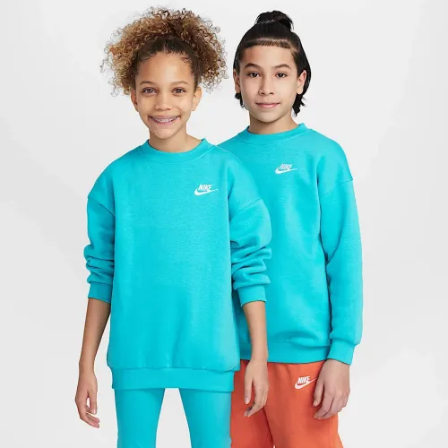Nike Sportswear Club Fleece Big детские оверсайз свитшот цвет зеленый